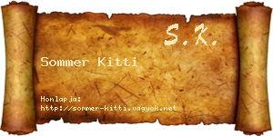Sommer Kitti névjegykártya